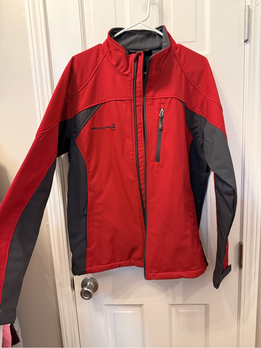 Free Country SoftShell Red & Grey Jacket Coat - Picture 7 of 9